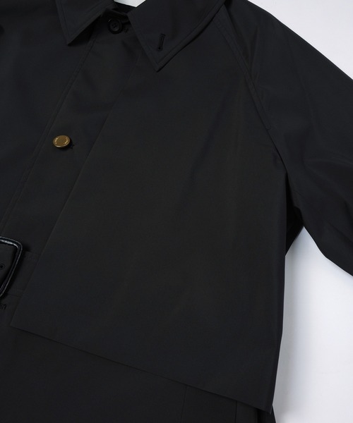 ステンカラーコート コート Three-Layer Taffeta Asymmetrical Layered Balmacaan Coatの画像
