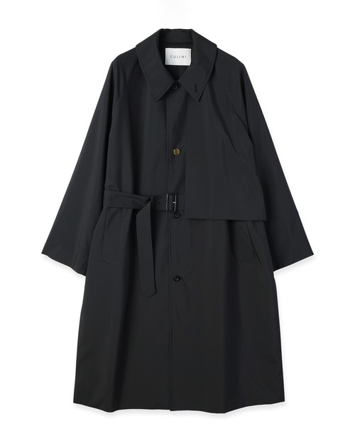 ステンカラーコート コート Three-Layer Taffeta Asymmetrical Layered Balmacaan Coatの画像