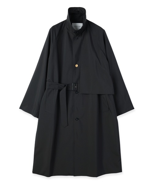 ステンカラーコート コート Three-Layer Taffeta Asymmetrical Layered Balmacaan Coatの画像