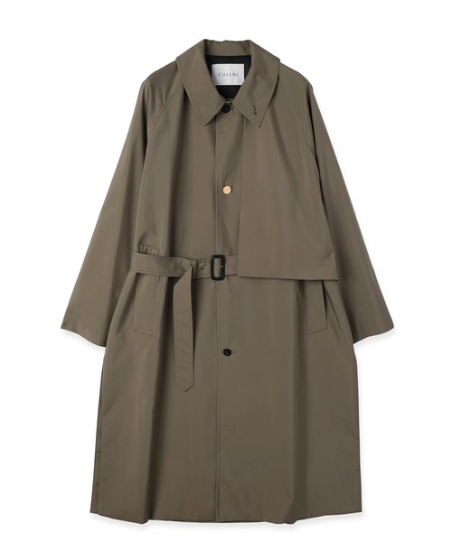 ステンカラーコート コート Three-Layer Taffeta Asymmetrical Layered Balmacaan Coatの画像
