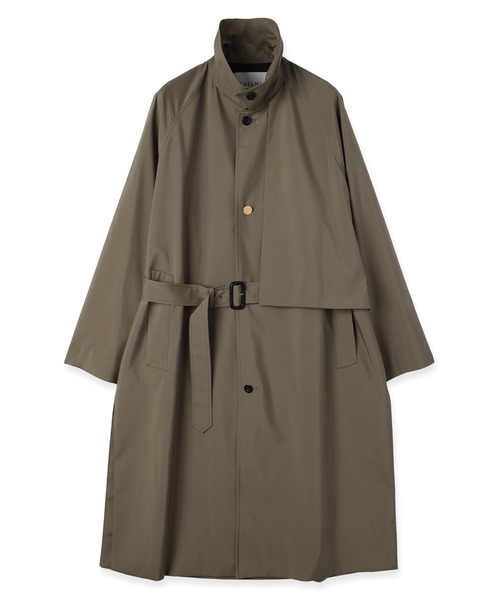 ステンカラーコート コート Three-Layer Taffeta Asymmetrical Layered Balmacaan Coatの画像