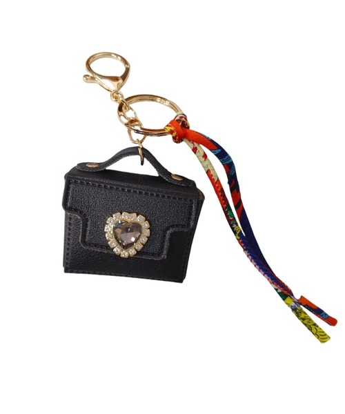 未使用　グッチ　GGマーモント　バッグチャーム　イヤホンケース　レザー　ブラック Bling Leads イヤホン ヘッドホン 「Bls」「ZA」「Bling Leads」ミニ