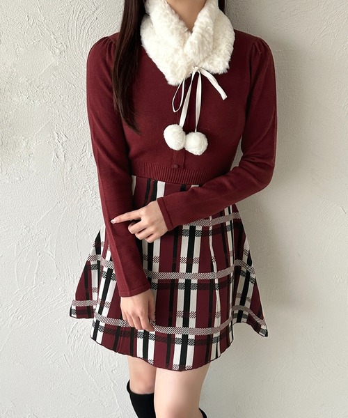 「apres jour」 ニットワンピース X-LARGE ボルドー レディース_画像4