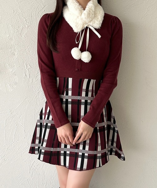 「apres jour」 ニットワンピース X-LARGE ボルドー レディース_画像5