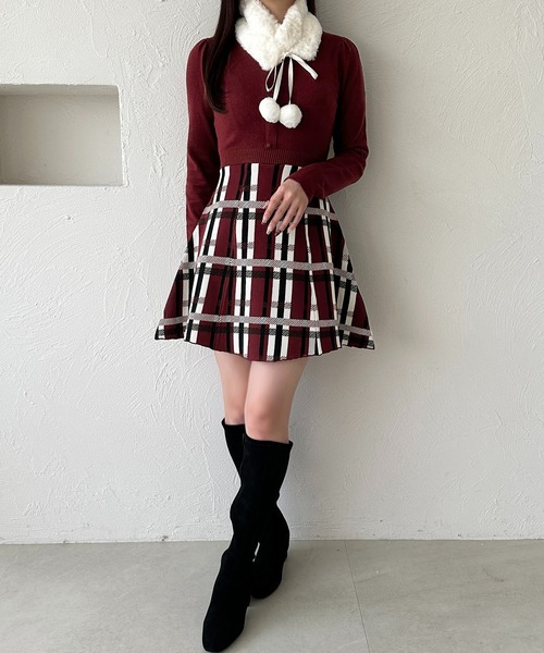「apres jour」 ニットワンピース X-LARGE ボルドー レディース_画像6