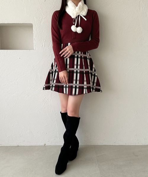 「apres jour」 ニットワンピース X-LARGE ボルドー レディース_画像7
