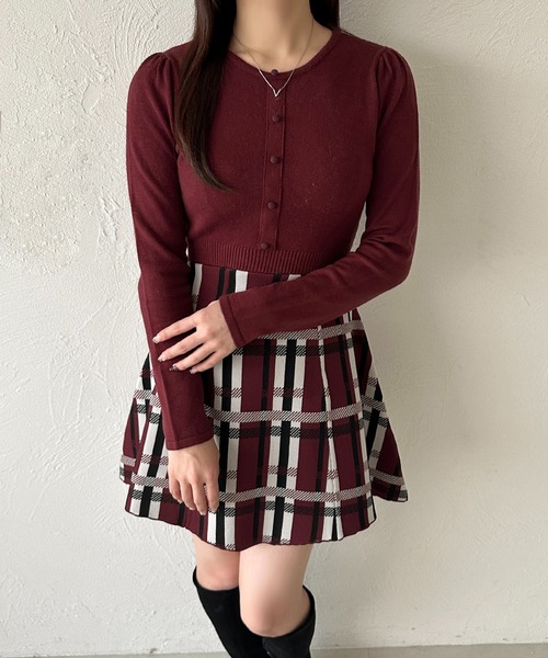 「apres jour」 ニットワンピース X-LARGE ボルドー レディース_画像9