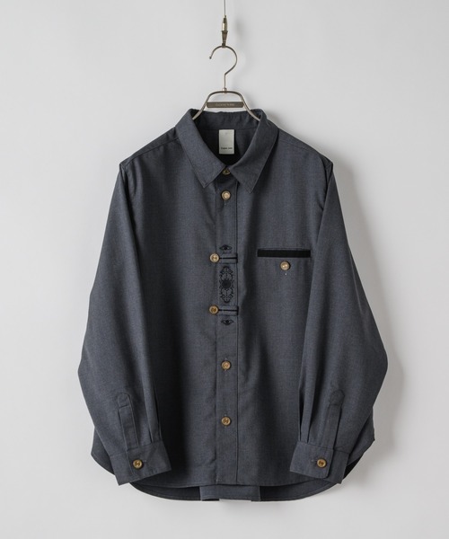 「Casper John」 長袖シャツ MEDIUM ブラック メンズ_画像2