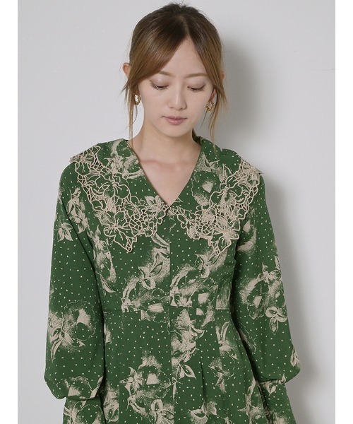 「SNIDEL」 長袖ワンピース 0 モカ レディース_画像5