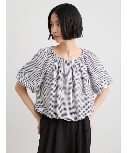 MIESROHE（ミースロエ） ブラウス シャツ 「洗える」タックギャザー 