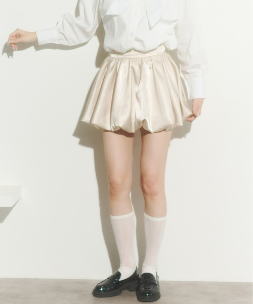 【新品・未使用】サテンバルーンスカート 38 WHITE Olu.（オルドット） スカート サテンバルーンミニスカート : ZOZOTOWN
