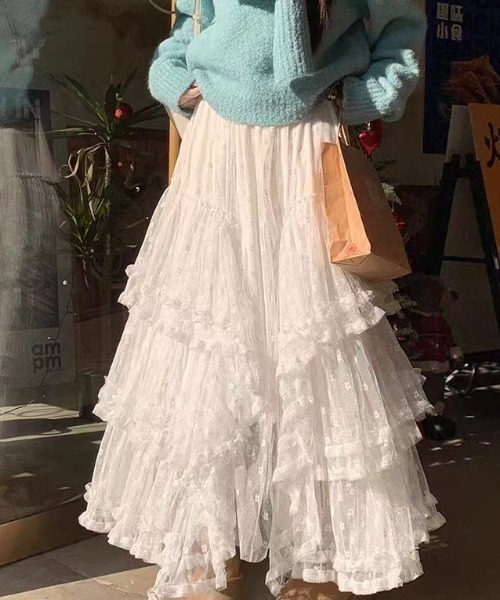 「FAVORITO」 フリルスカート F ブラック レディース_画像4