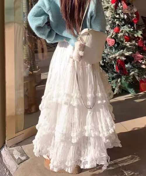 「FAVORITO」 フリルスカート F ブラック レディース_画像6