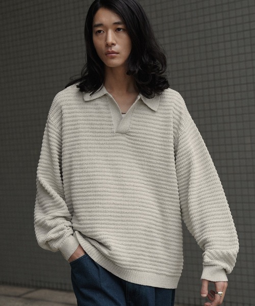 「WYM LIDNM」 長袖ニット M グレー メンズ_画像3