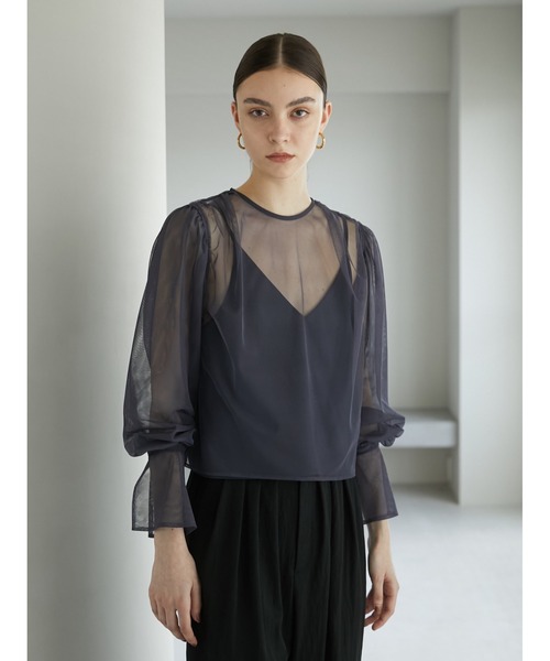 「LA PEAU DE GEM」 長袖ブラウス FREE ブラック レディース_画像2