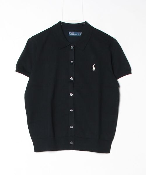 【ドンチ】Ralph Lauren 黒 ボタン付きカーディガン ミニ ケーブル コットン カーディガン（カーディガン/ボレロ）｜POLO