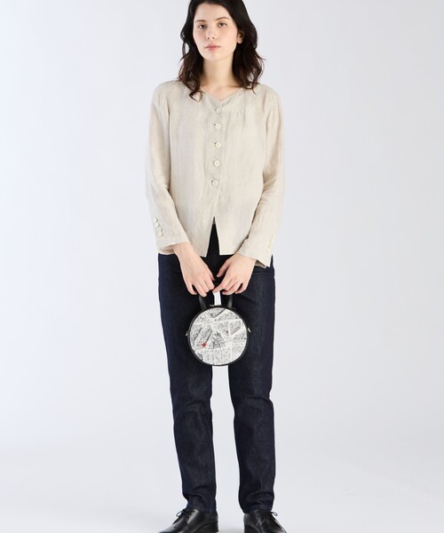 アニエスベー 長袖　リネンシャツ　vintage agnes b.（アニエスベー） ブラウス シャツ リネン 長袖 シャツ