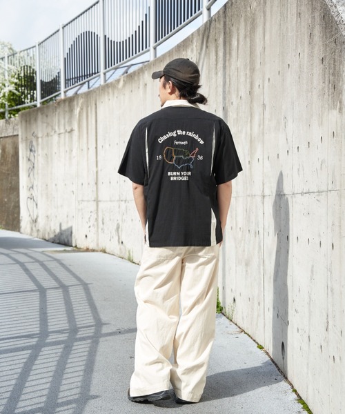 NO NEED（ノーニード） シャツ マップボーリングシャツ メンズ