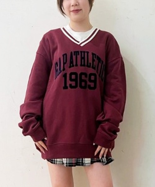 GAP（ギャップ） スウェットカットソー L レッド メンズ : ZOZOTOWN