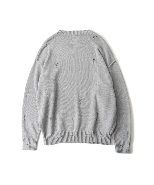 「Subciety」 長袖ニット MEDIUM グレー メンズ_画像4