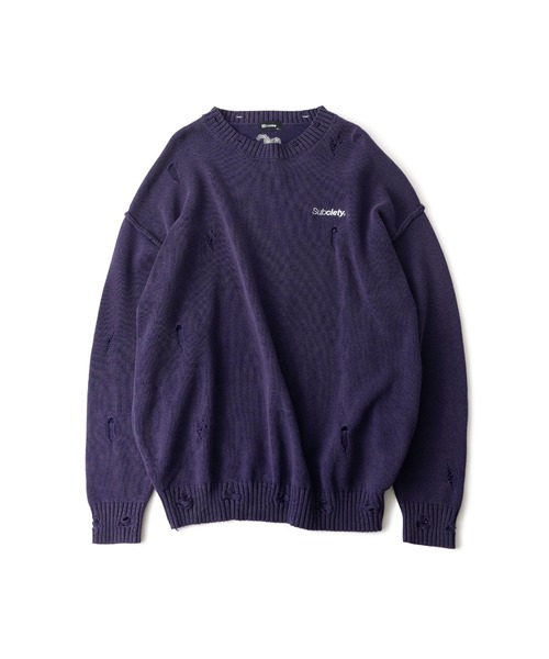 「Subciety」 長袖ニット MEDIUM グレー メンズ_画像5