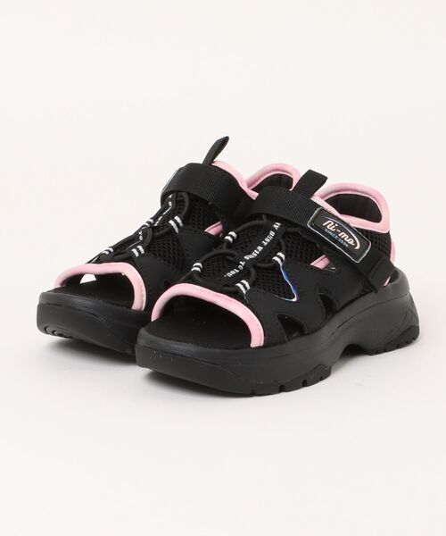 TKM  T.japanｻﾝﾀﾓﾆｶトレーナーピンク ブラックセット PINK-latte（ピンクラテ） 子供服 女の子 PINK latte SPORT 裏起毛 襟