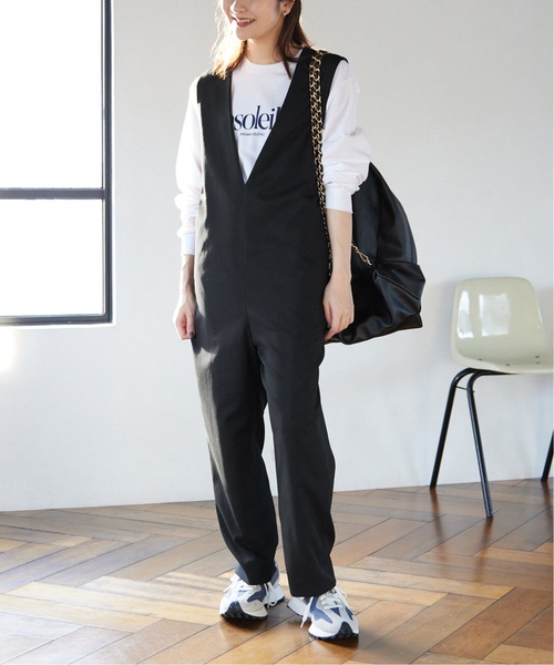 「SLOBE IENA」 オーバーオール 36 ブラック レディース_5