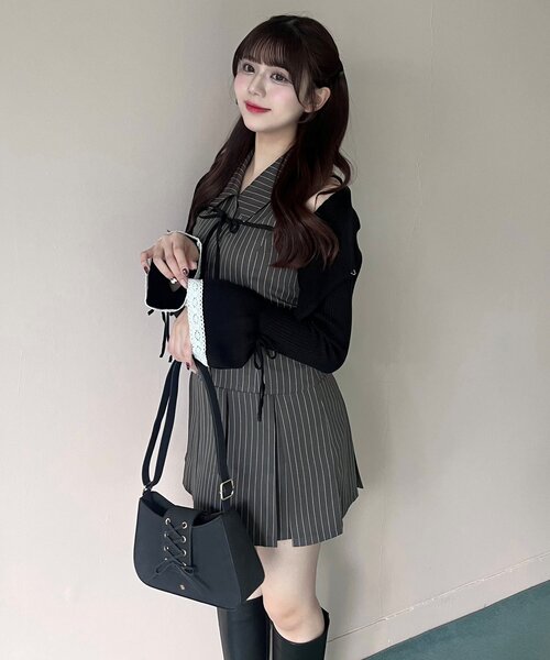 OLIVE des OLIVE ワンピース ブラック OLIVE des OLIVE（オリーブデオリーブ） ノースリーブワンピース FREE