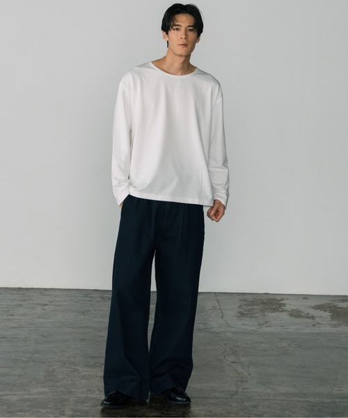「LURAKU」 長袖Tシャツ M オフホワイト メンズ_画像2