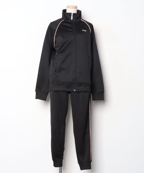 FILA ブラック ジャージ上下セット レディース M セットアップ フィラ FILA（フィラ） セットアップジャージ M ブラック系その他 レディース