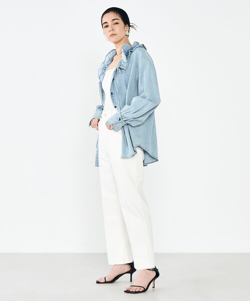 「Rie Miller」 デニムパンツ L オフホワイト レディース_画像7