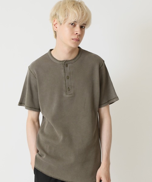 ARCADE（アーケード） ヘンリーネック tシャツ ピグメント加工