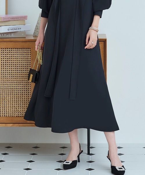 「RUIRUE BOUTIQUE」 長袖ワンピース LL ブラック レディース_画像6
