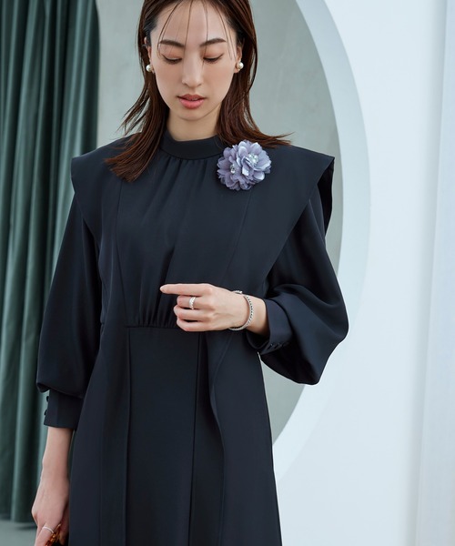 「RUIRUE BOUTIQUE」 長袖ワンピース LL ブラック レディース_画像8