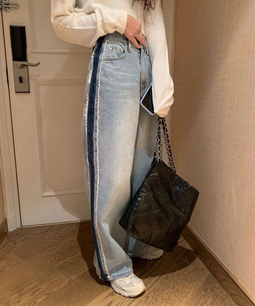「ANOTHER S」 デニムパンツ L ブルー レディース_画像4