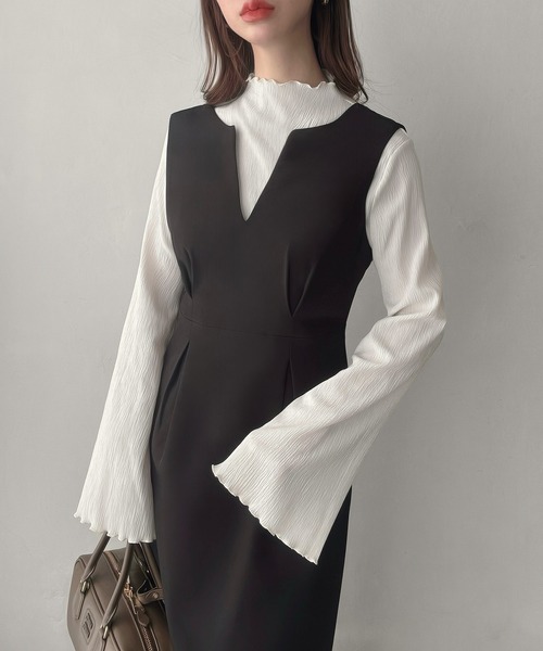 「Meiru」 サロペットスカート LARGE ブラック レディース_画像4