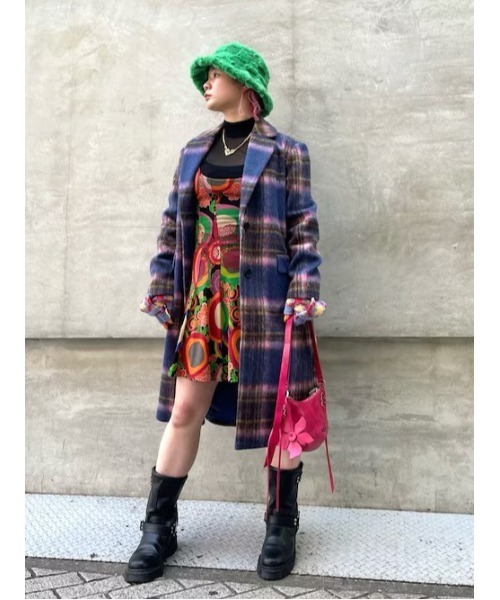 Desigual（デシグアル） コート チェスターコート チェック柄 ウール混
