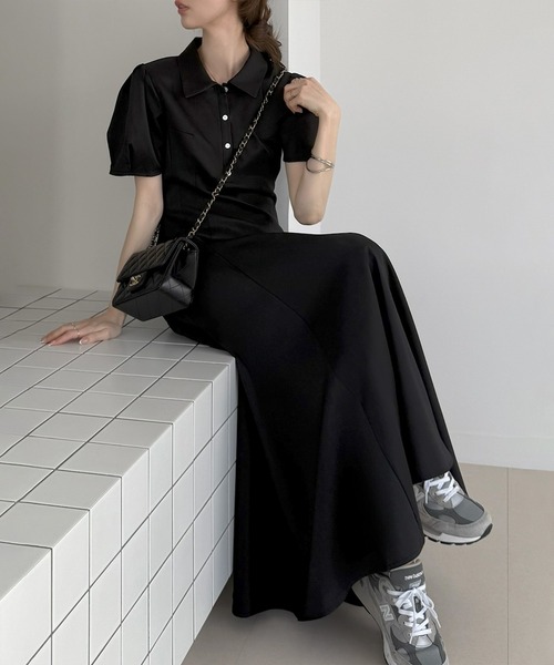 「Louere」 半袖ワンピース LARGE アイボリー レディース_画像4
