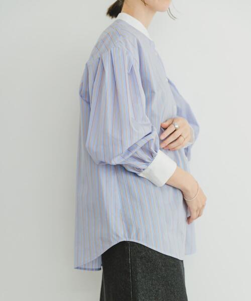 「ITEMS URBANRESEARCH」 長袖ブラウス FREE ブルー レディース_画像2