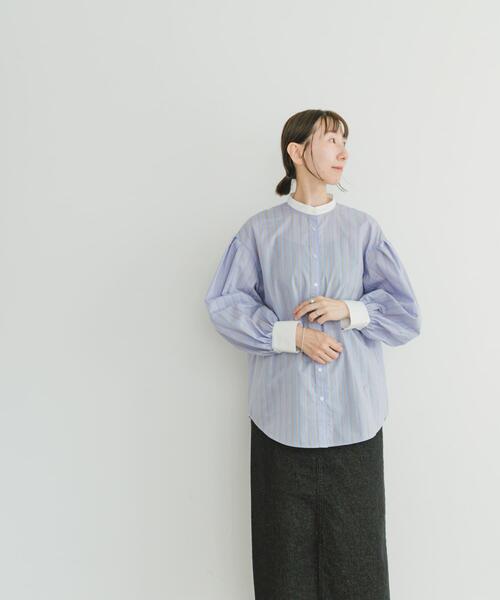 「ITEMS URBANRESEARCH」 長袖ブラウス FREE ブルー レディース_画像5
