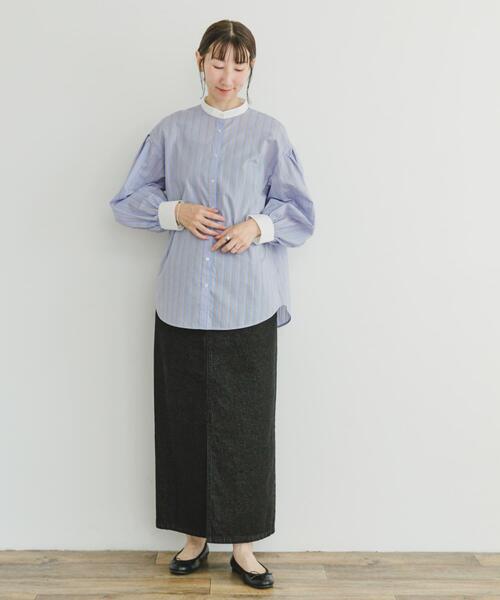 「ITEMS URBANRESEARCH」 長袖ブラウス FREE ブルー レディース_画像6