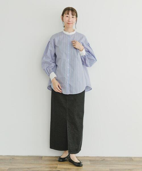 「ITEMS URBANRESEARCH」 長袖ブラウス FREE ブルー レディース_画像7