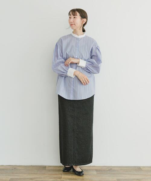「ITEMS URBANRESEARCH」 長袖ブラウス FREE ブルー レディース_画像8