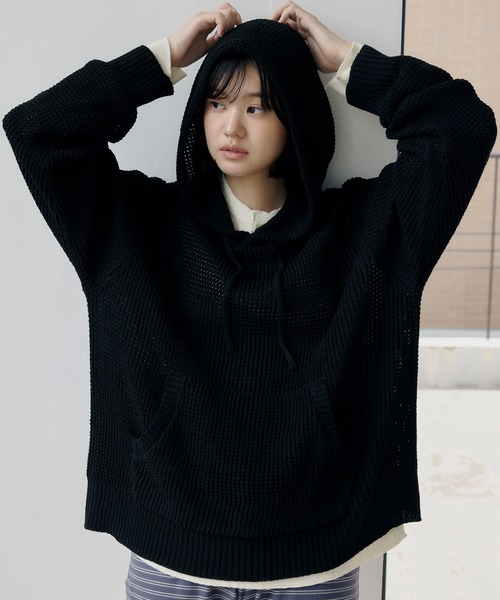DAWNCE パーカー 「AKI・三嶋ひな 着用」ワッフルニットフーディー