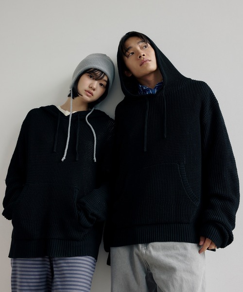 DAWNCE パーカー 「AKI・三嶋ひな 着用」ワッフルニットフーディー