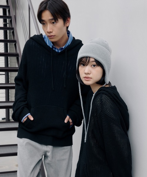 DAWNCE パーカー 「AKI・三嶋ひな 着用」ワッフルニットフーディー