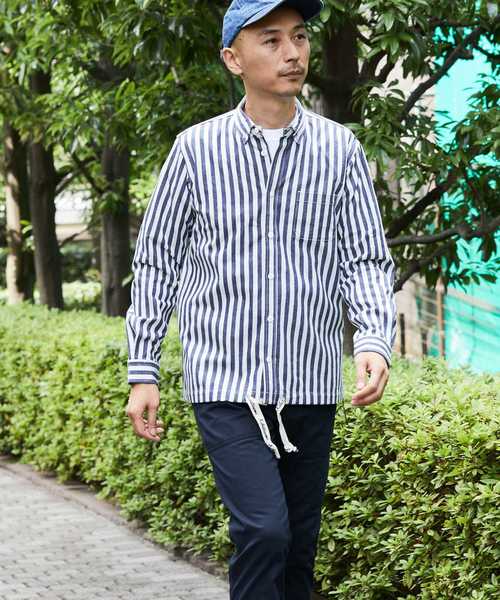 KIBITSUMI シャツ ヒッコリー ワークシャツ メンズ レディース