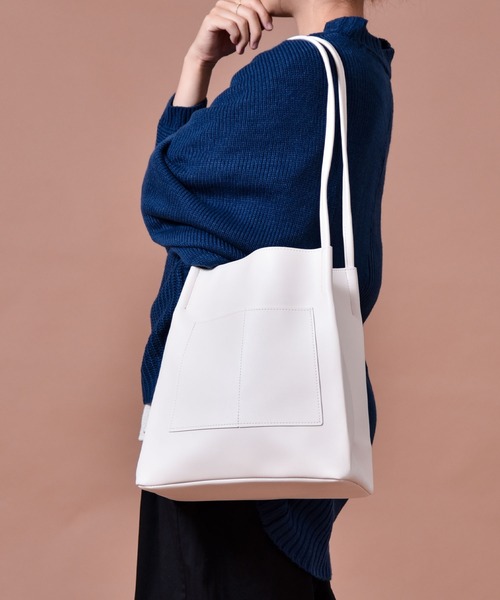 トートバッグ バッグ Les Porter Cuir フェイクレザーシンプルデザインスクエアトート Zozotown Yahoo 店 通販 Yahoo ショッピング