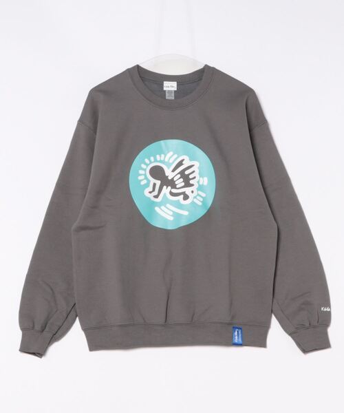 新品同様  JEANS Keith Haring トミージーンズ キースヘリング フラワープリント スウェット サイズM ネイビー レディース 古着 中古 USED キース・ヘリングとトミー ジーンズから初のコラボコレクションが発売