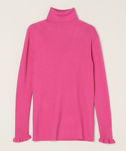 OBLI オブリ　タートルネックニット　ウール100%　ゆったり　ピンク　日本製 OBLI オブリ タートルネックニット ウール100% ゆったり ピンク 日本製